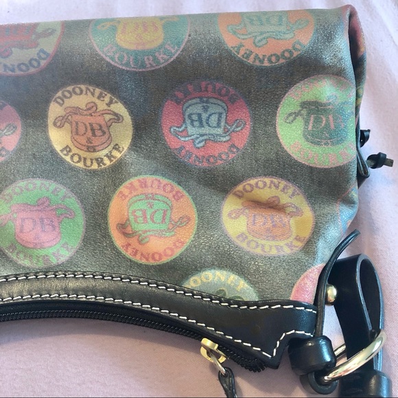 Dooney & Bourke Black/Multicolor Coin Logo Canvas Handbag - Picture 5 of 15